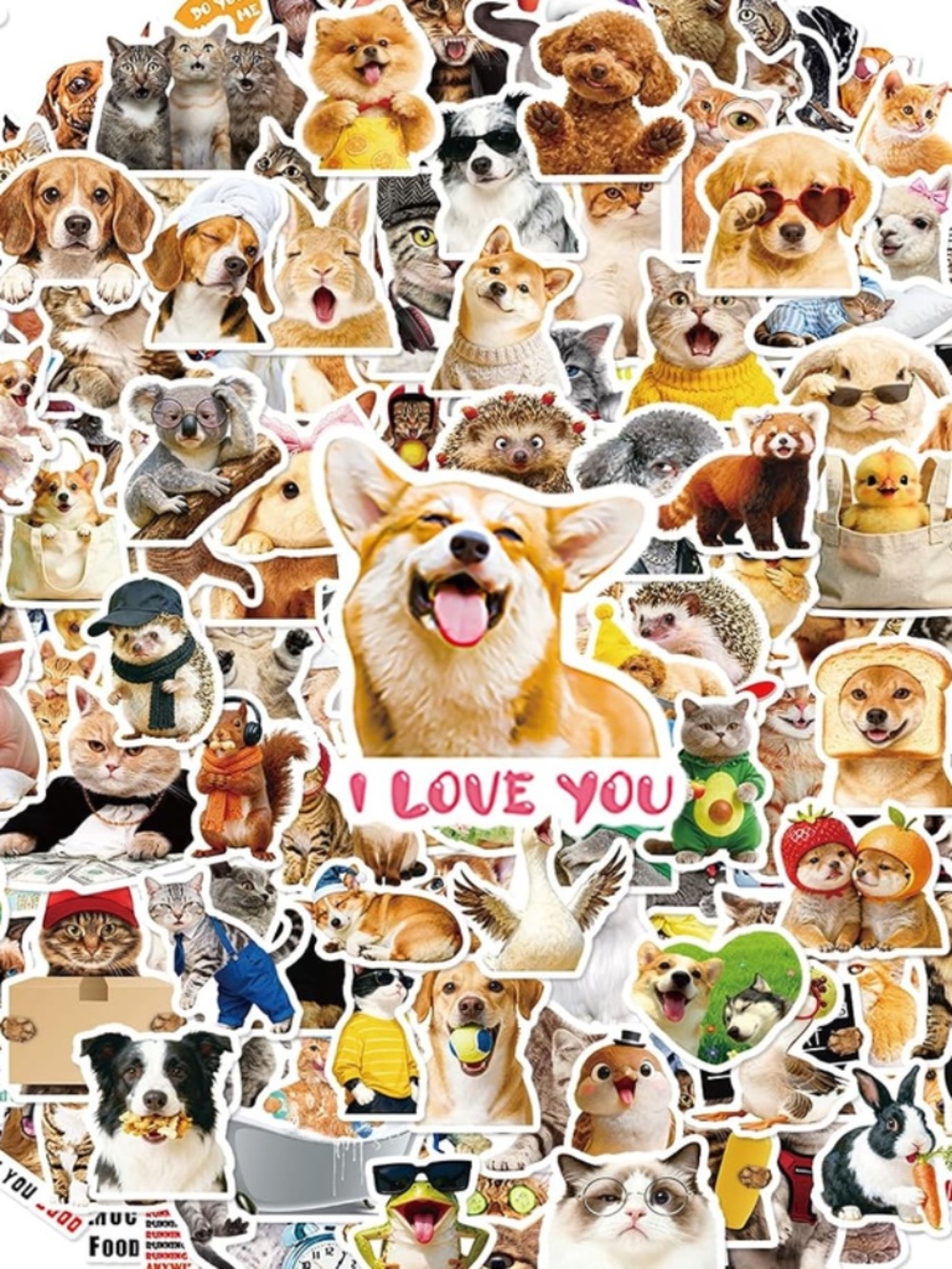 25 Cute Animal Vinyl Stickers |Waterproof Decals for Laptop Water Bottle Journal